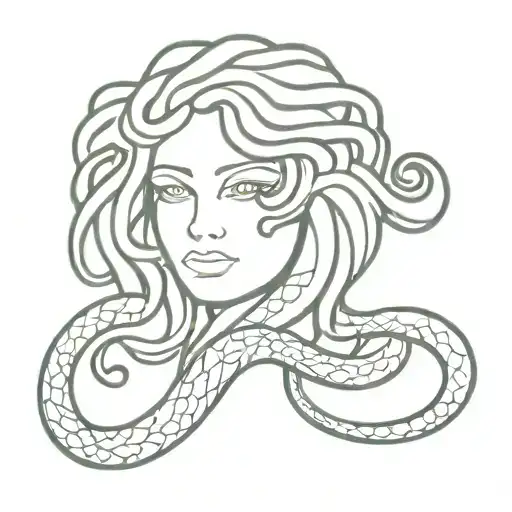 Medusa Head Holding Snake Wrapped