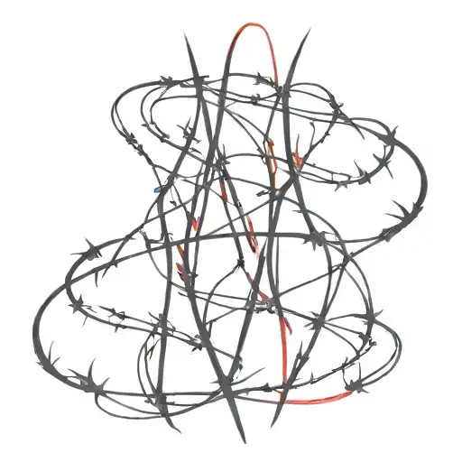 Barbed Wire Red And Black