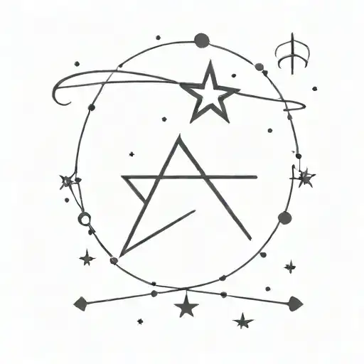 Libra Constellation With The Letter K And A Shooting Star