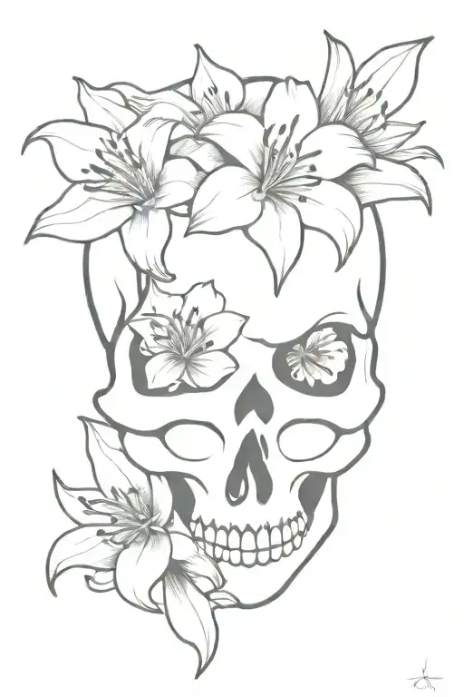 Skull Lily Rose