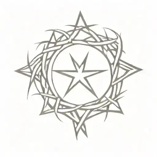 Crown Of Thorns With 5 Stars In The Middle