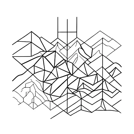Abstract Geometric Representation Of Mountain Ranges