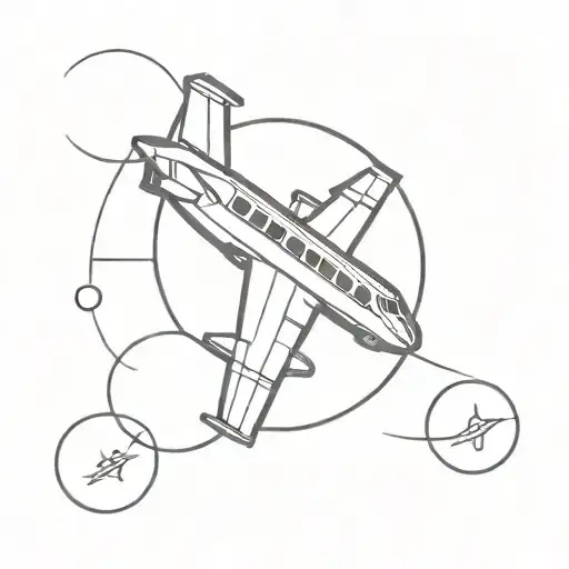 Airplane Circle Continuous Line