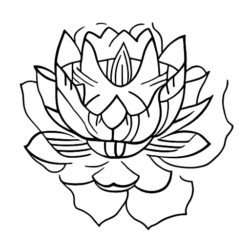 Lotus Tattoos On Her Back