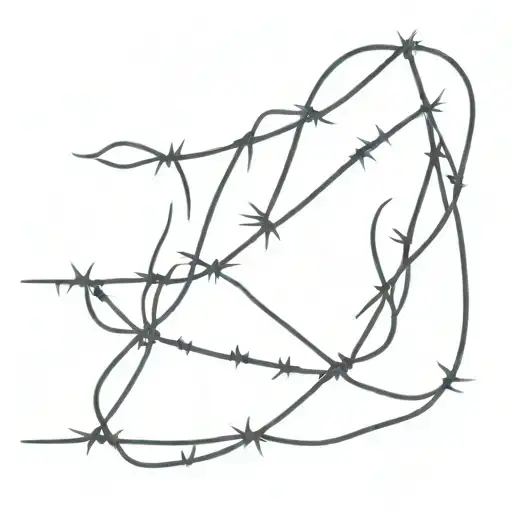 Barbed Wire Red And Black Threatening