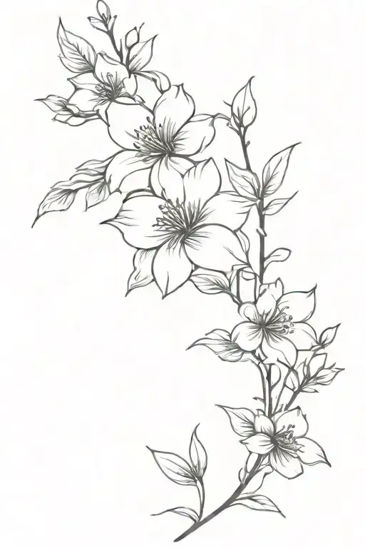 Floral Tattoo For Spine