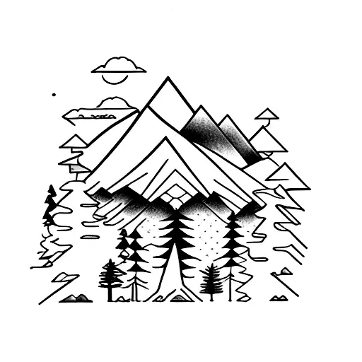 An Intricate Radiology-inspired Design Incorporating Mountains And Nature Elements