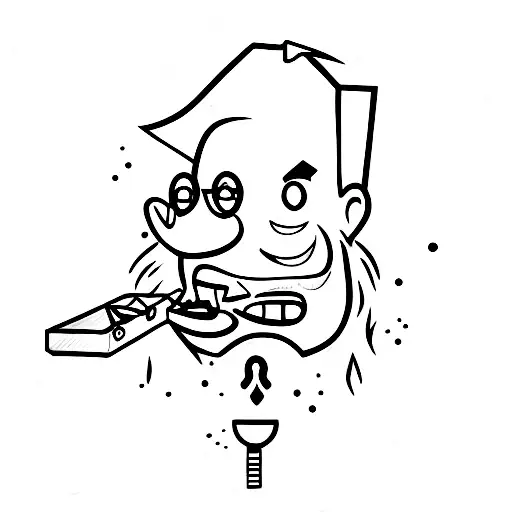 Im Broken Dead Smile Emoji With Scool In Back With Cigar