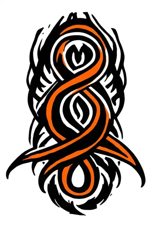 Kidney Cancer Orange Ribbon Intertwined With Strength Symbol