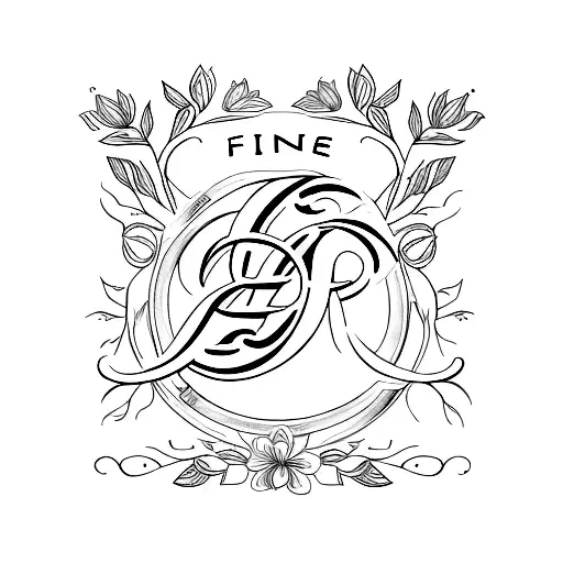 Fine Line Monogram With S And F