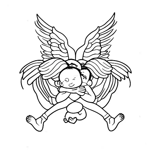 Wings Holding A New Born Baby