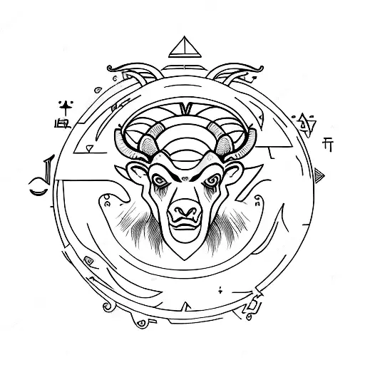 Aries Zodiac Sign Into A Dynamic Tattoo Design