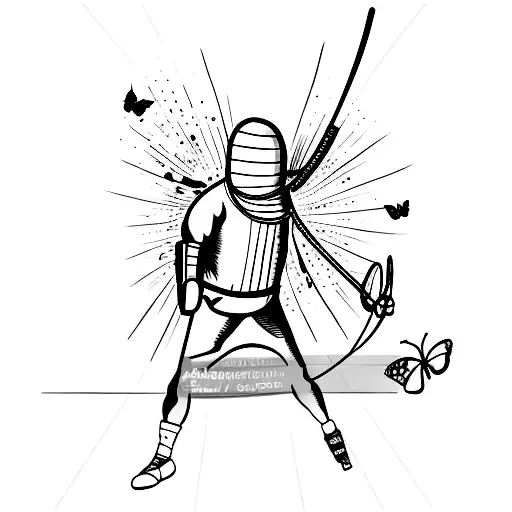 Fencing Sword Vombined With A Flying Butterfly