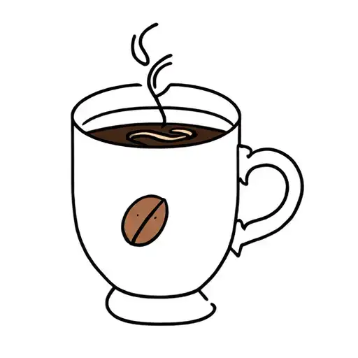 A Coffee Bean And A Tea Bag Inside A Coffee Mug Filled With Liquid