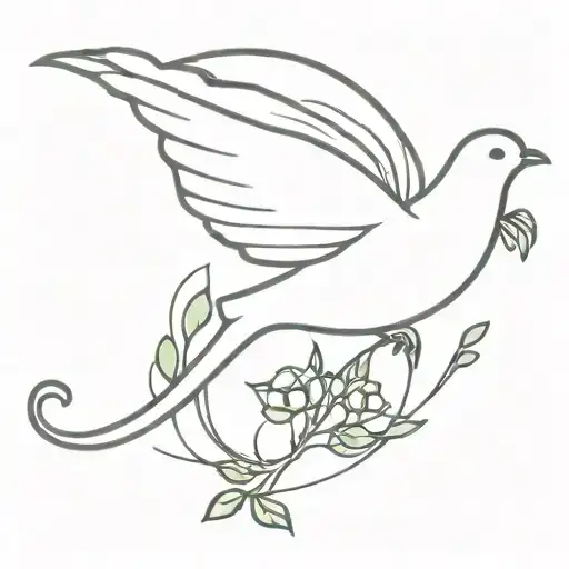Dove Carrying Pea Pod