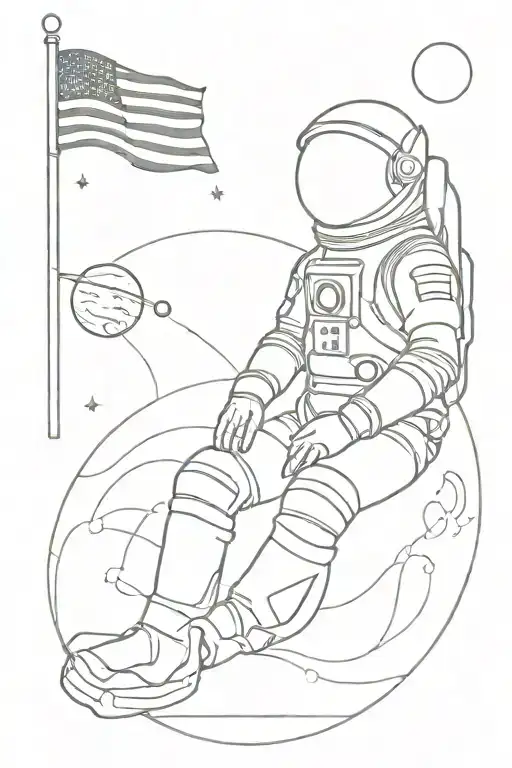 Astronaut Facing Forward Sitting On A Planet