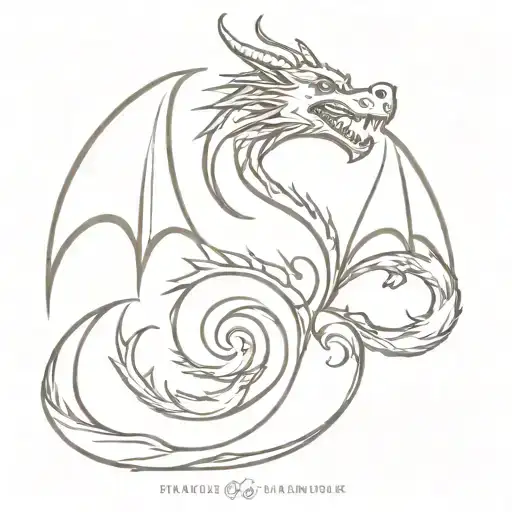 Dragon With Skulls