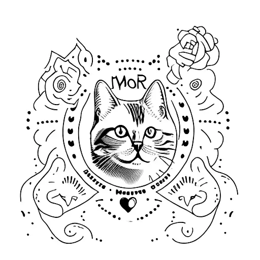 Cat Paw With The Mister Written In Cursive Through It