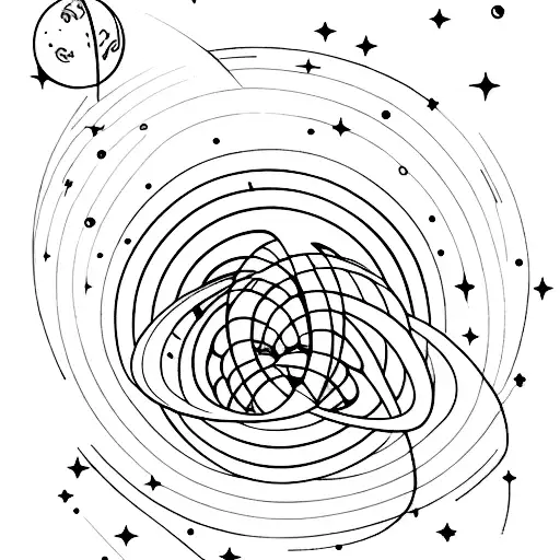 Saturn And Mars In A Galaxy With Stars