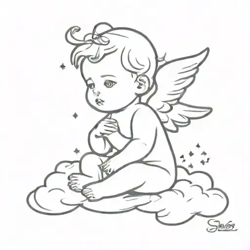 Baby Angel On Cloud