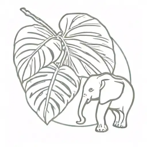 Monstera And Elephant Head