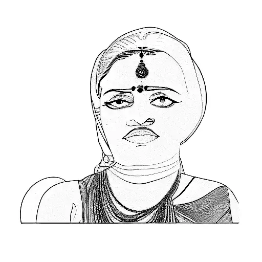 An Indian Woman And Mandala Effect