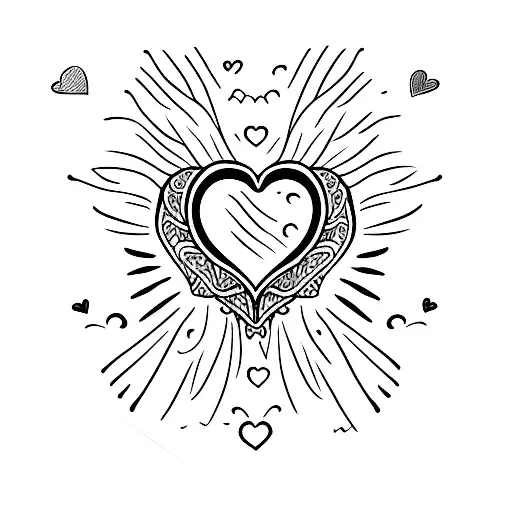 Bold Gothic Outline Of Love Heart