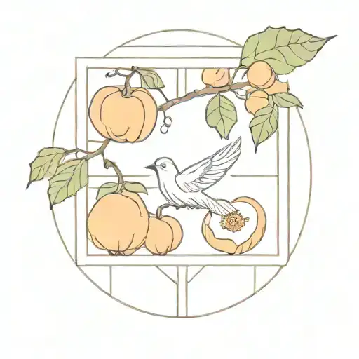 Figs And Peaches And Dove In Window