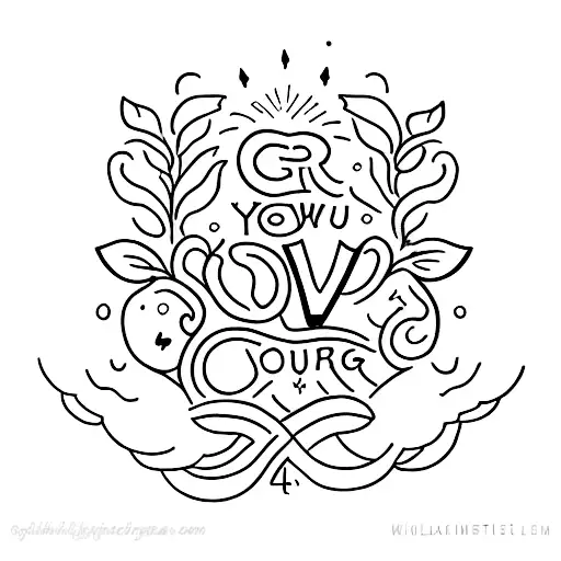 'Grow Through What You Go Through' Lettering With A Picture That Goes With It
