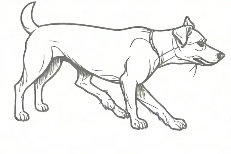 Side View Of A Dog Run Pose