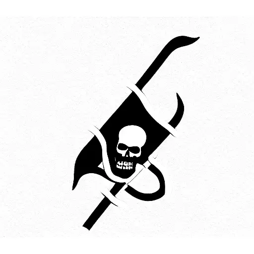 Classic Rectangular Pirate Flag Jolly Roger Black And White