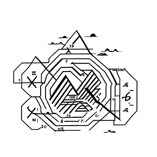 A Minimalist Tattoo Of A Scientific Equation Written In The Shape Of A Mountain Range