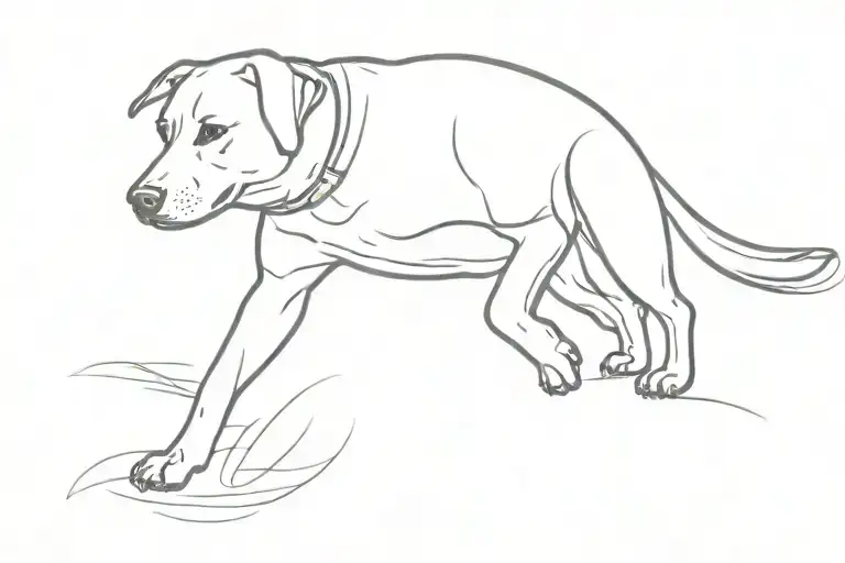 Side View Of A Dog Run Pose