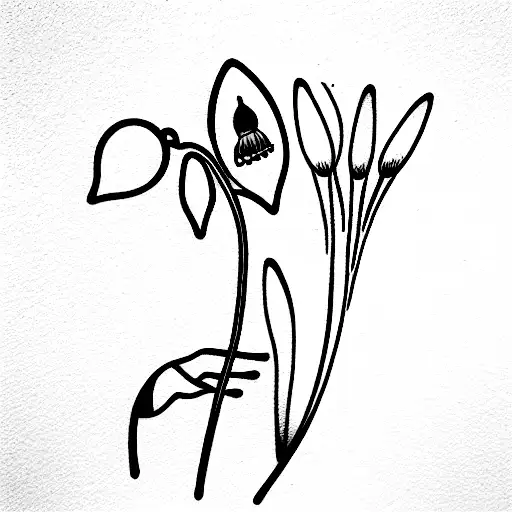 Water Bearer And Snowdrop Flower