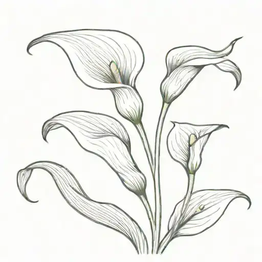 Calla Lily With Stem Fineline