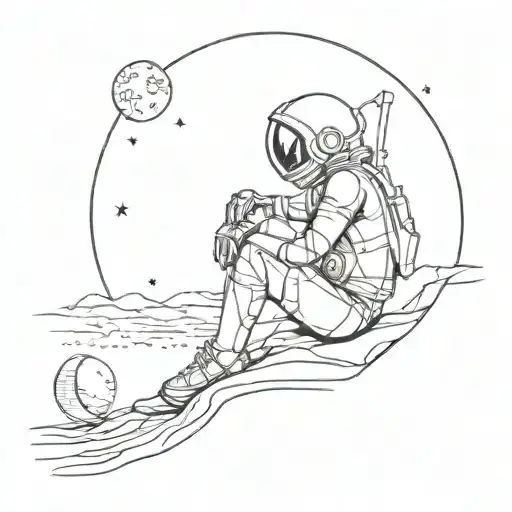 Iron Boy Looking At The Moon