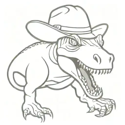 Dino Wearing Cowboy Hat