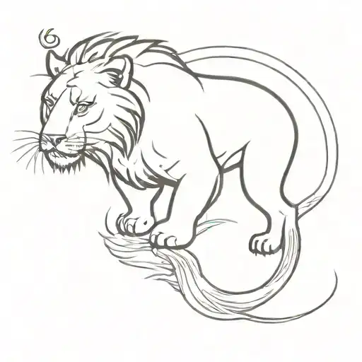 Lion And Koi Fish Swimming