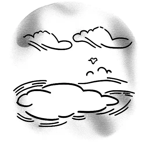 A Lily Pond With Clouds