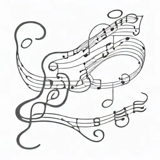 A Minimalist Wave Design Incorporating Musical Notes From A Guitar