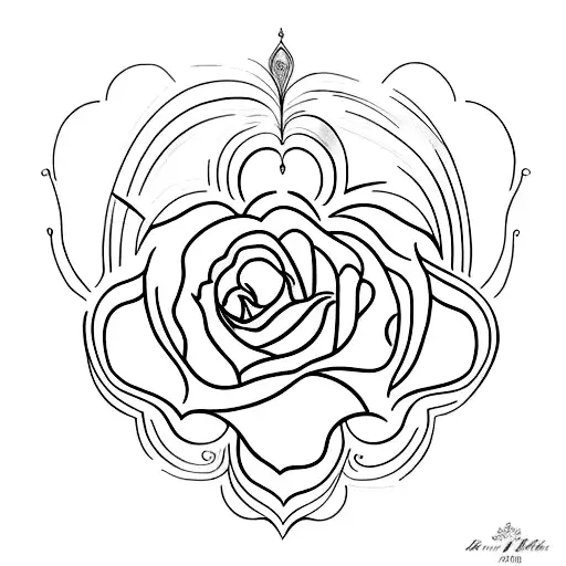 A Minimalist Tattoo Design Of A Grandmother's Portrait With A Subtle Touch Of Elegance