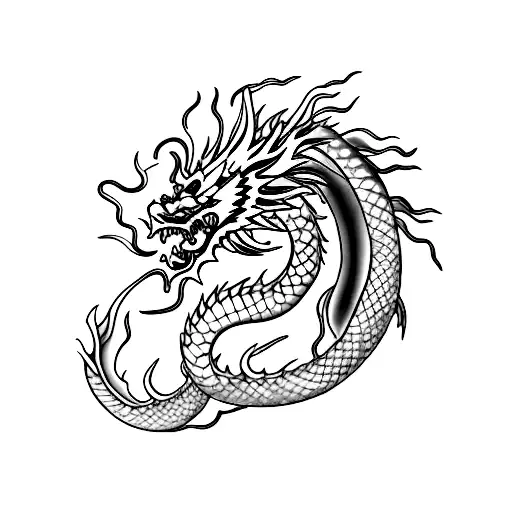 Chinese Dragon With A Pearl Its Mouth