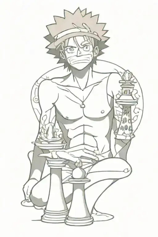 One Piece Anime With Chess Piece