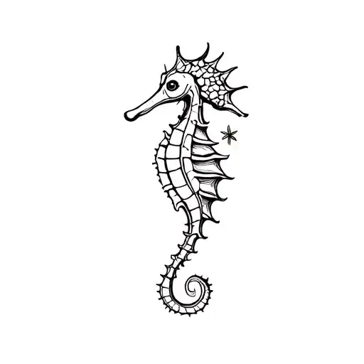 Sea Horse With A Small Star