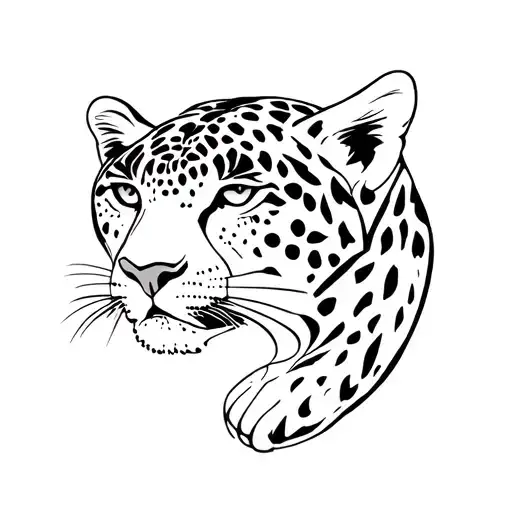 A Fat Leopard In Fine Line Style