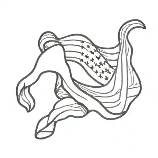 Pancreatic Cancer Ribbon With Ripped Flag Waving