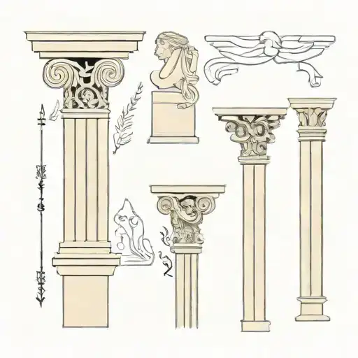 Column Greece Tattoo Flash Sheet Change Of Life Tattoo New York