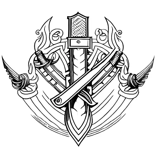 Sword With Invictus On Blade