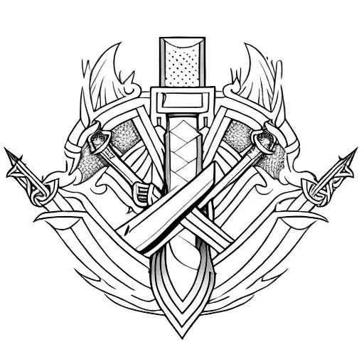 Sword With Invictus On Blade