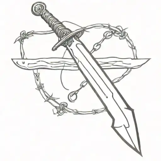 Claymore Sword With Barbed Wire